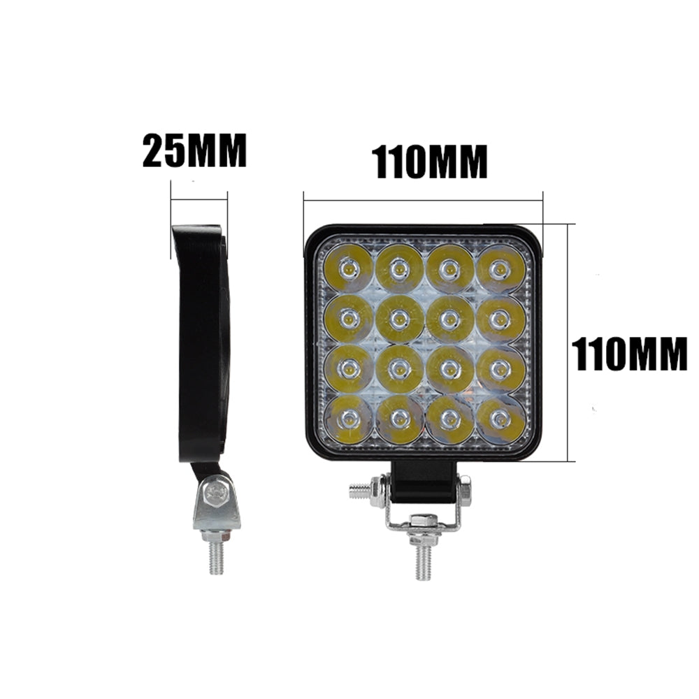 10PCS 80W 4" Square LED Work Flood Lights 12V 6800LM