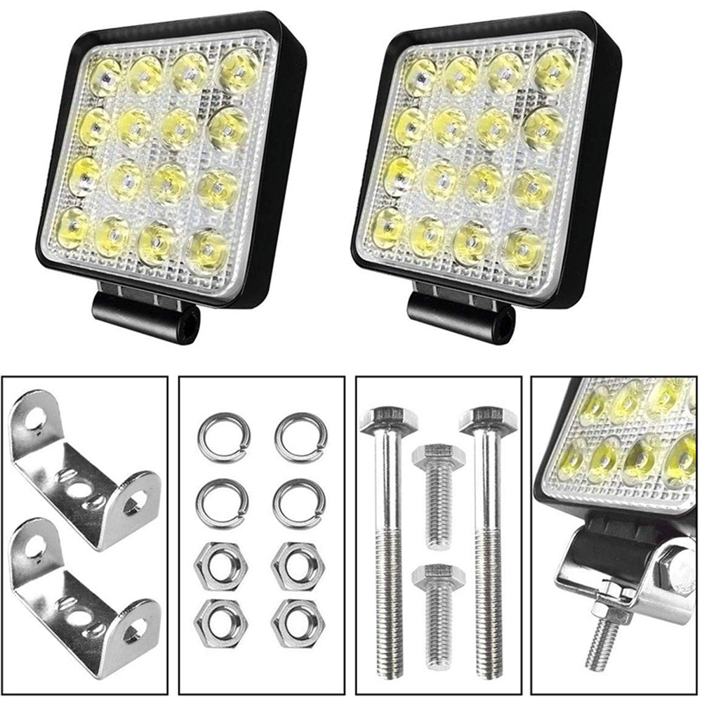 10PCS 80W 4" Square LED Work Flood Lights 12V 6800LM