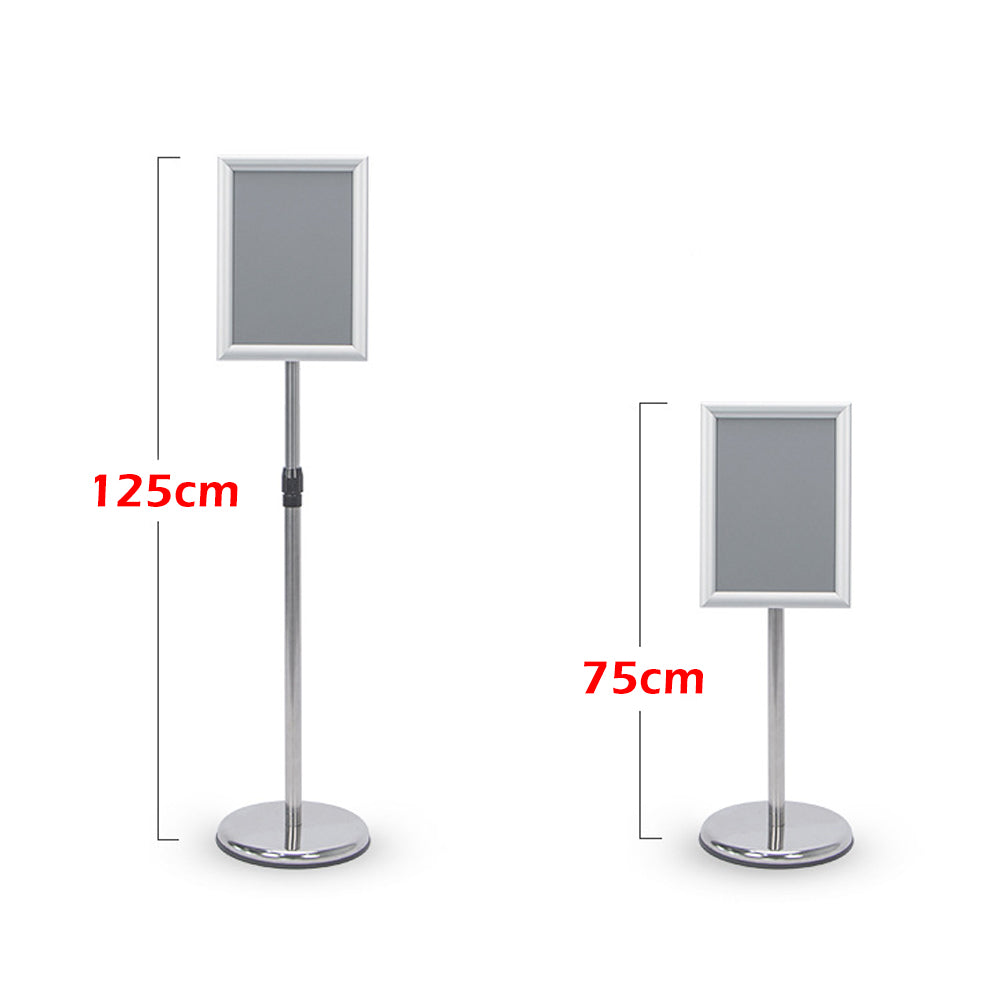 Durable A4 Floor Poster Stand with 360° Rotation, 70-120cm Height