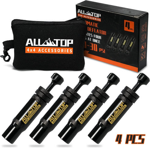 Adjustable Auto-Stop Tire Deflator Kit 10-30 PSI 4PCS