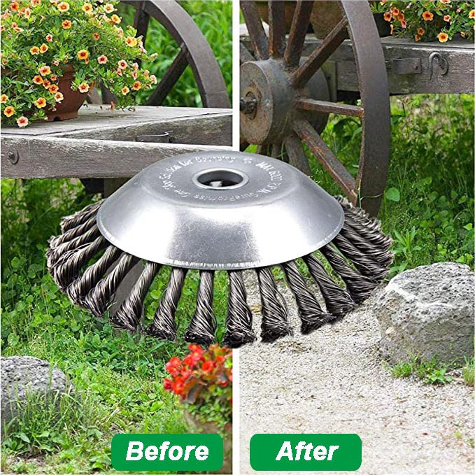 Durable Steel Wire Weed Brush Trimmer Head - 6" & 8" Sizes