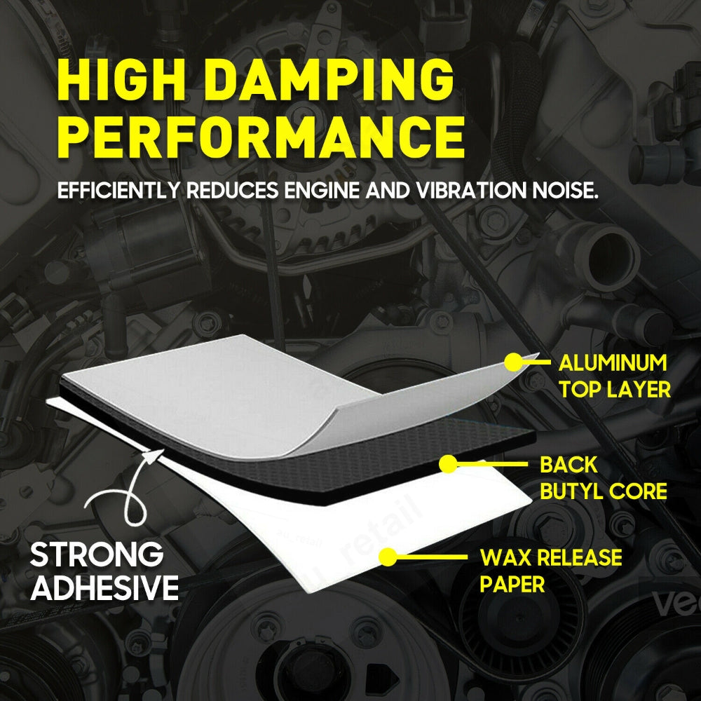 High Noise Reduction Insulation Foam, 12 Sheet Sound Deadener