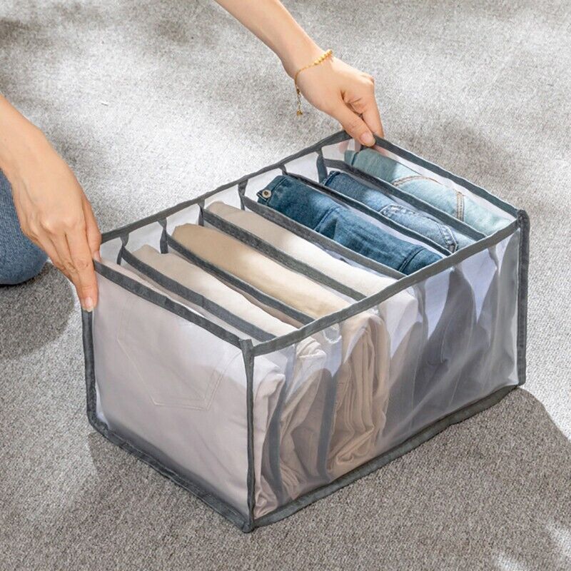 2PCS 7 Grids Mesh Foldable Washable Jeans Organizer