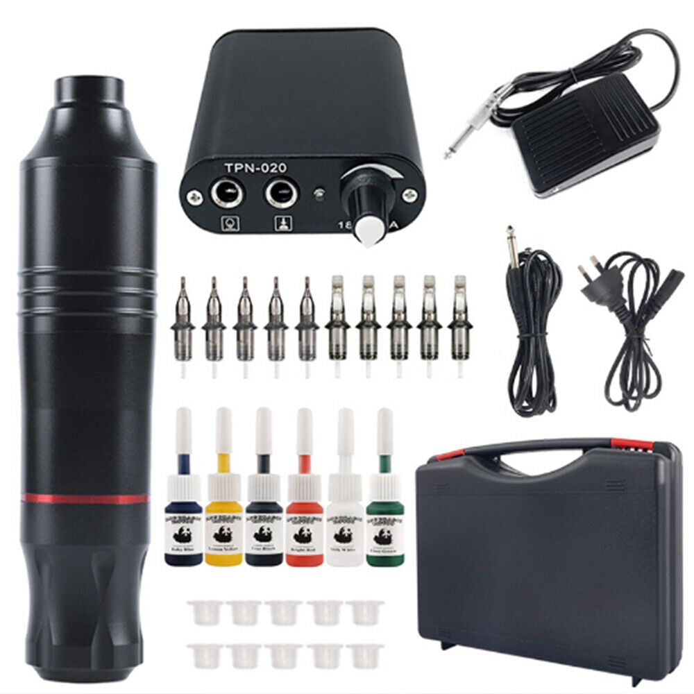 36PC Complete Tattoo Kit with Motor Pen & Inks Set