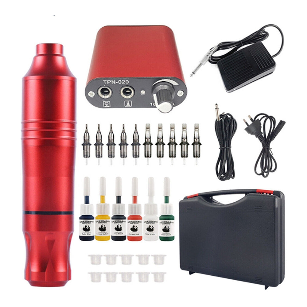 36PC Tattoo Kit Motor Pen Machine, Color Inks, Power Supply Set