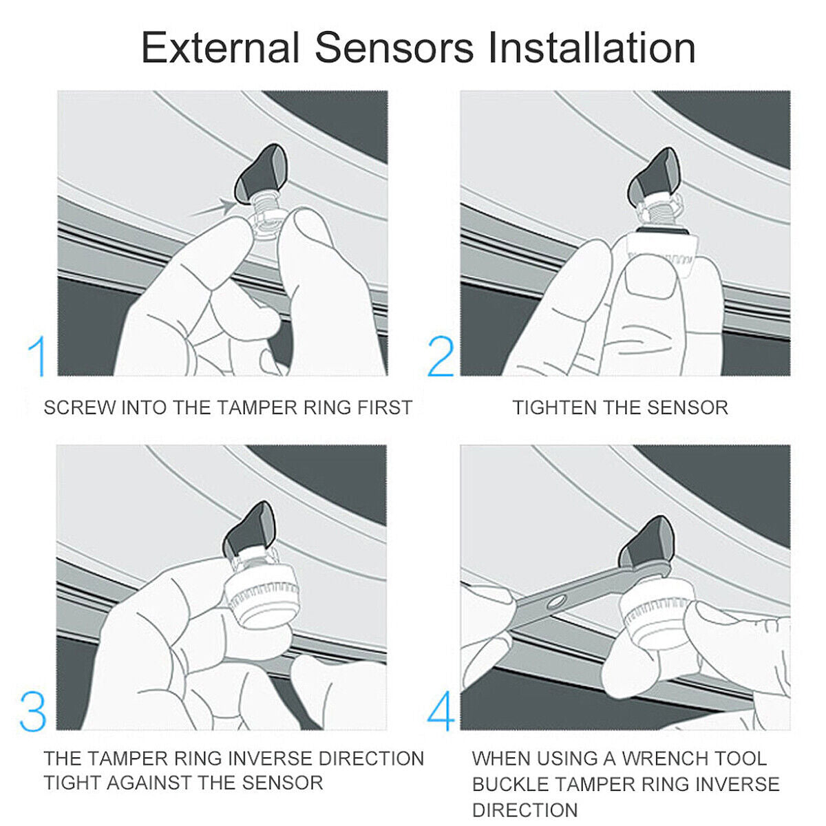 Solar Wireless 4-Sensor TPMS w/ LCD, Waterproof, Alarms