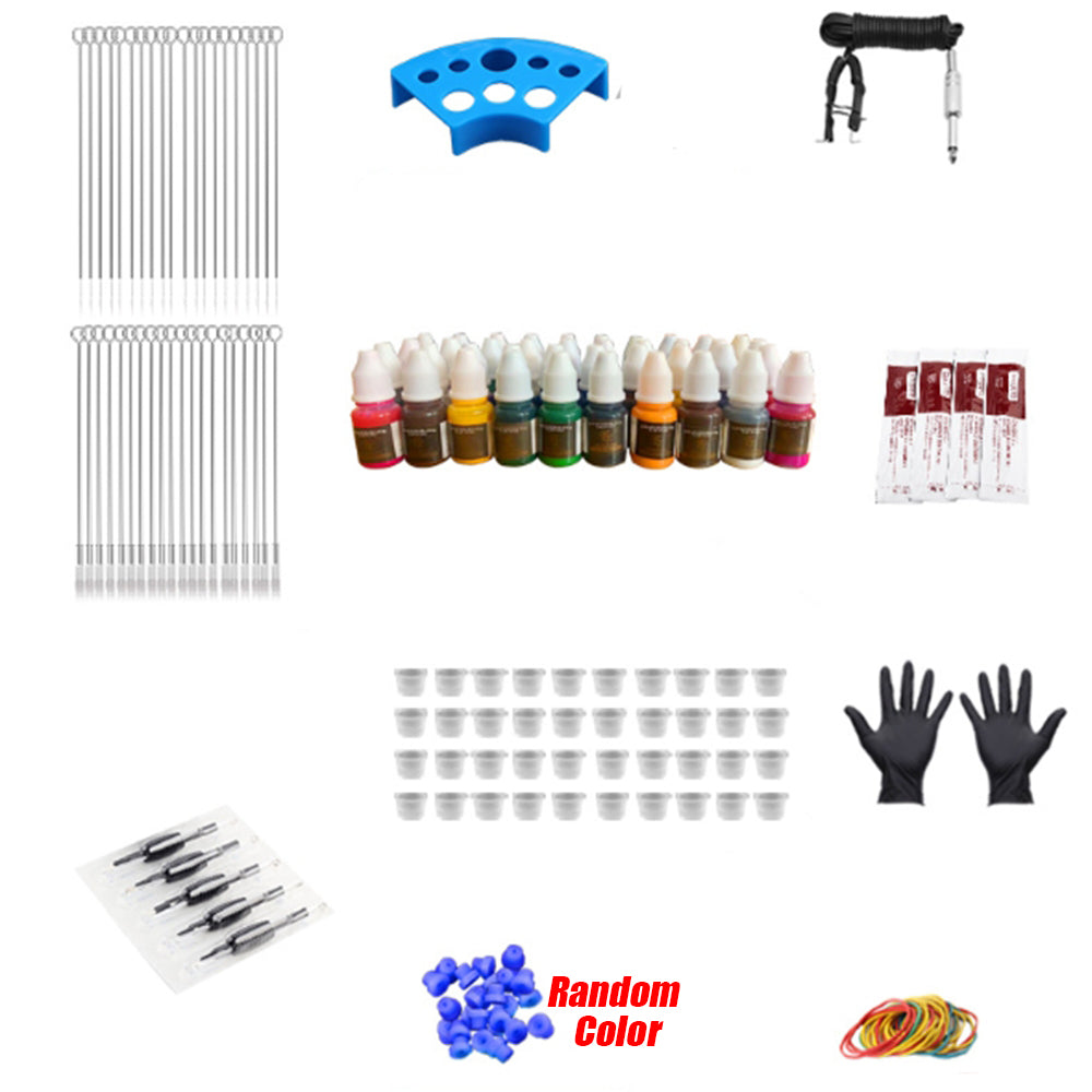 Complete Beginner Tattoo Kit, 4 Machines, 40 Ink Colors, Grips, Needles