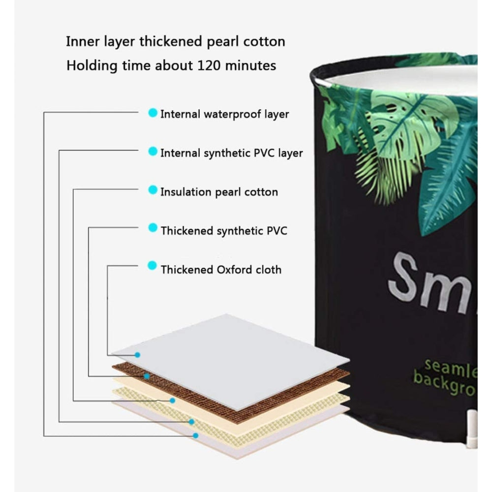 Thermal Insulated Foldable Bathtub, Heat Preserving 65x70cm PVC