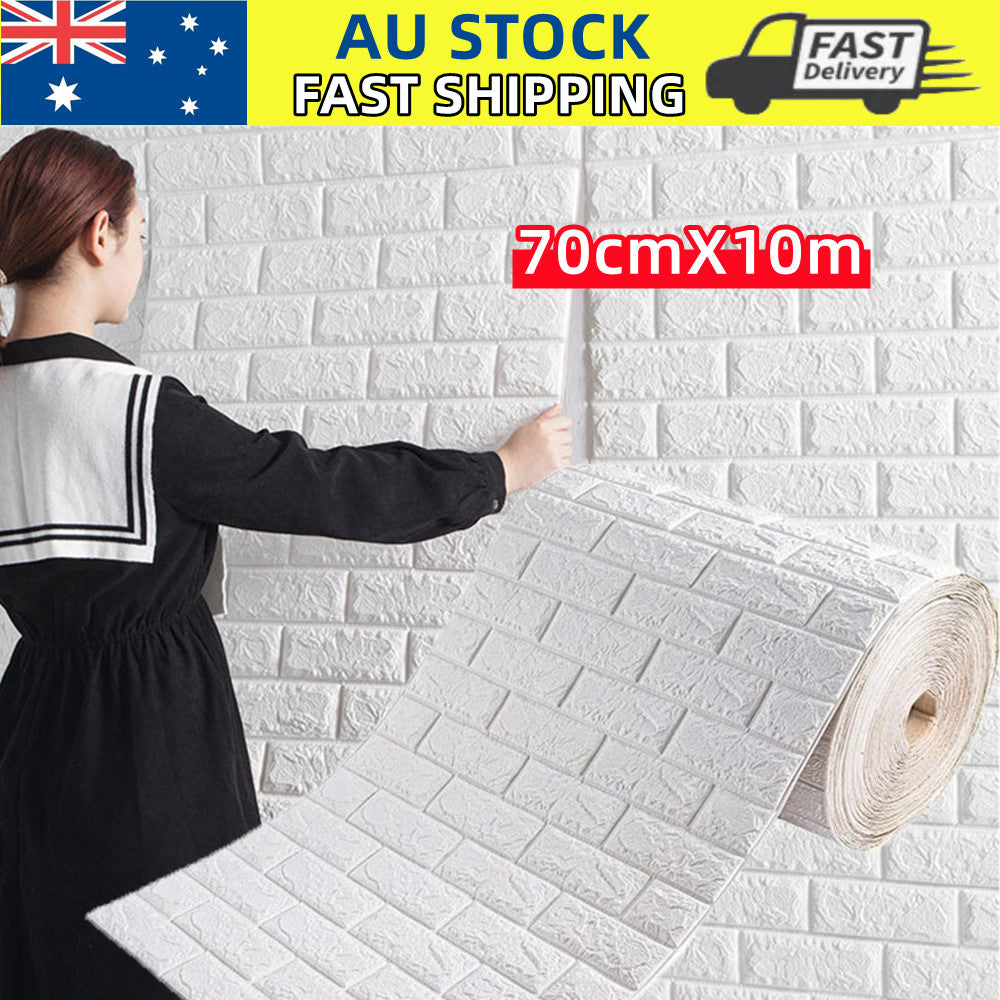 Self-Adhesive Waterproof 3D Foam Brick Wallpaper, 70CMx10M