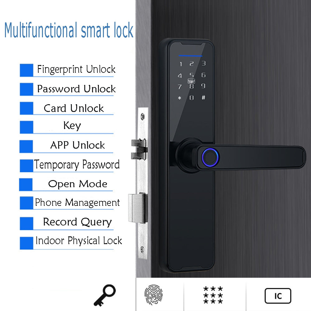 5-in-1 WIFI Smart Door Lock Biometric App Control - Tuya