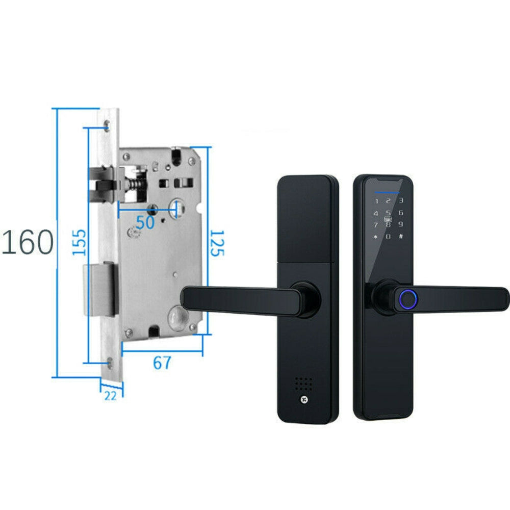 5-in-1 WIFI Smart Door Lock Biometric App Control - Tuya