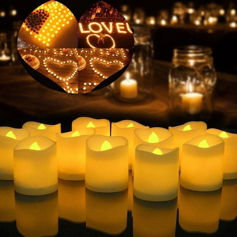 24PCS Warm White Flameless LED Tealights Decoration