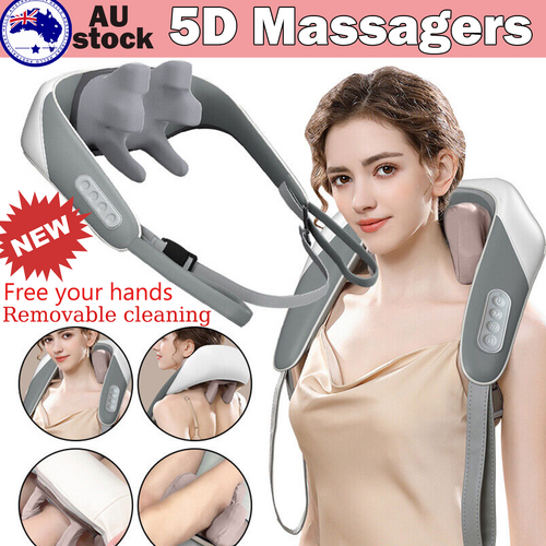 Ergonomic Heated Neck and Shoulder Massager, 6-Head, Low Noise, Goletsure