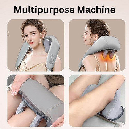 Ergonomic Heated Neck and Shoulder Massager, 6-Head, Low Noise, Goletsure