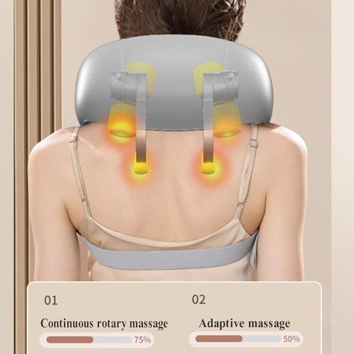 Ergonomic Heated Neck and Shoulder Massager, 6-Head, Low Noise, Goletsure