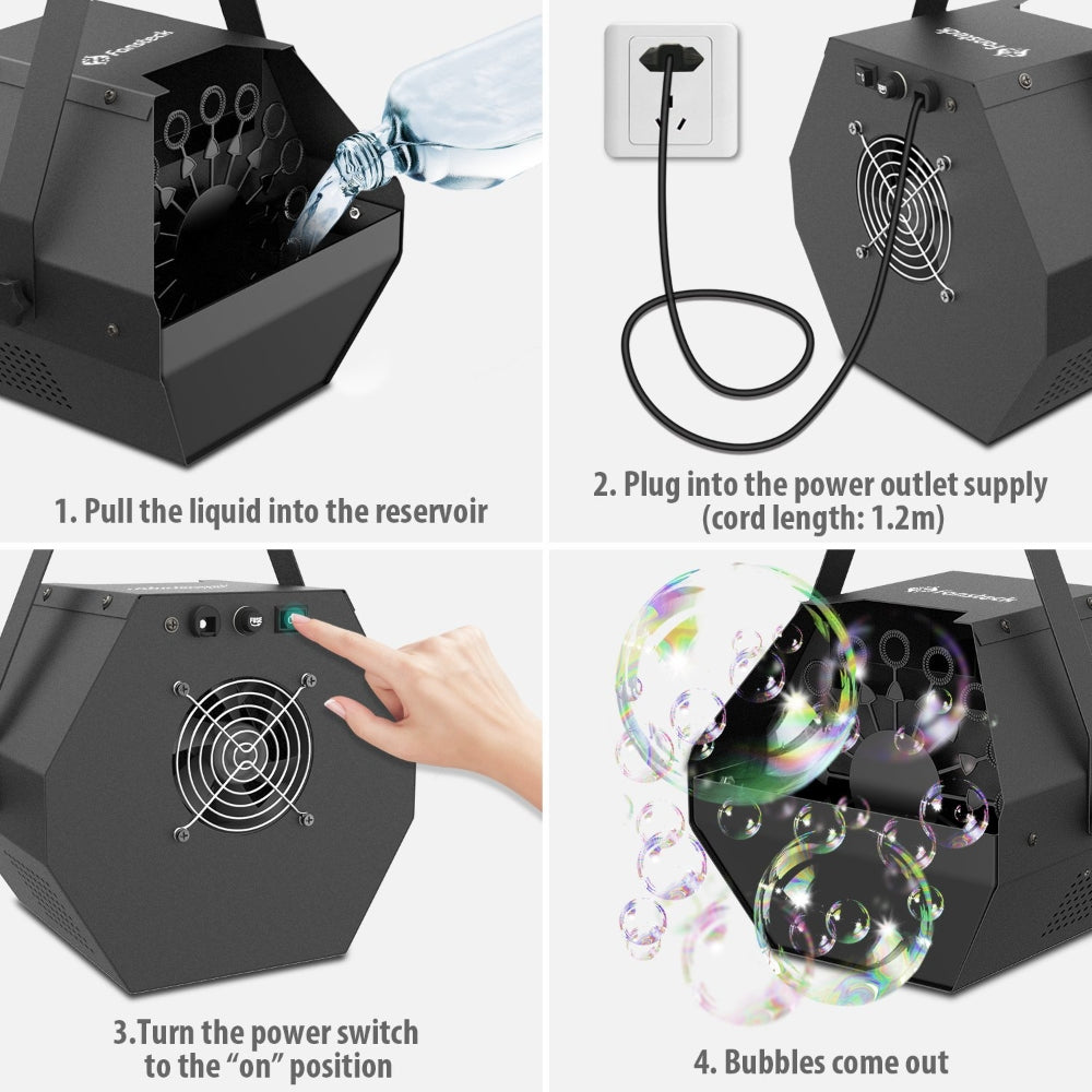 High-Power Electric Bubble Machine with Remote, 0.75L