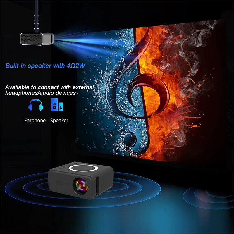 Portable HD 1080P Smart Projector 3000L, WiFi, Bluetooth