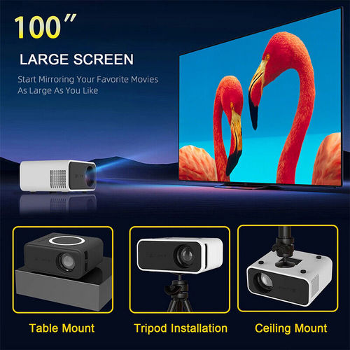 Portable HD 1080P Smart Projector 3000L, WiFi, Bluetooth