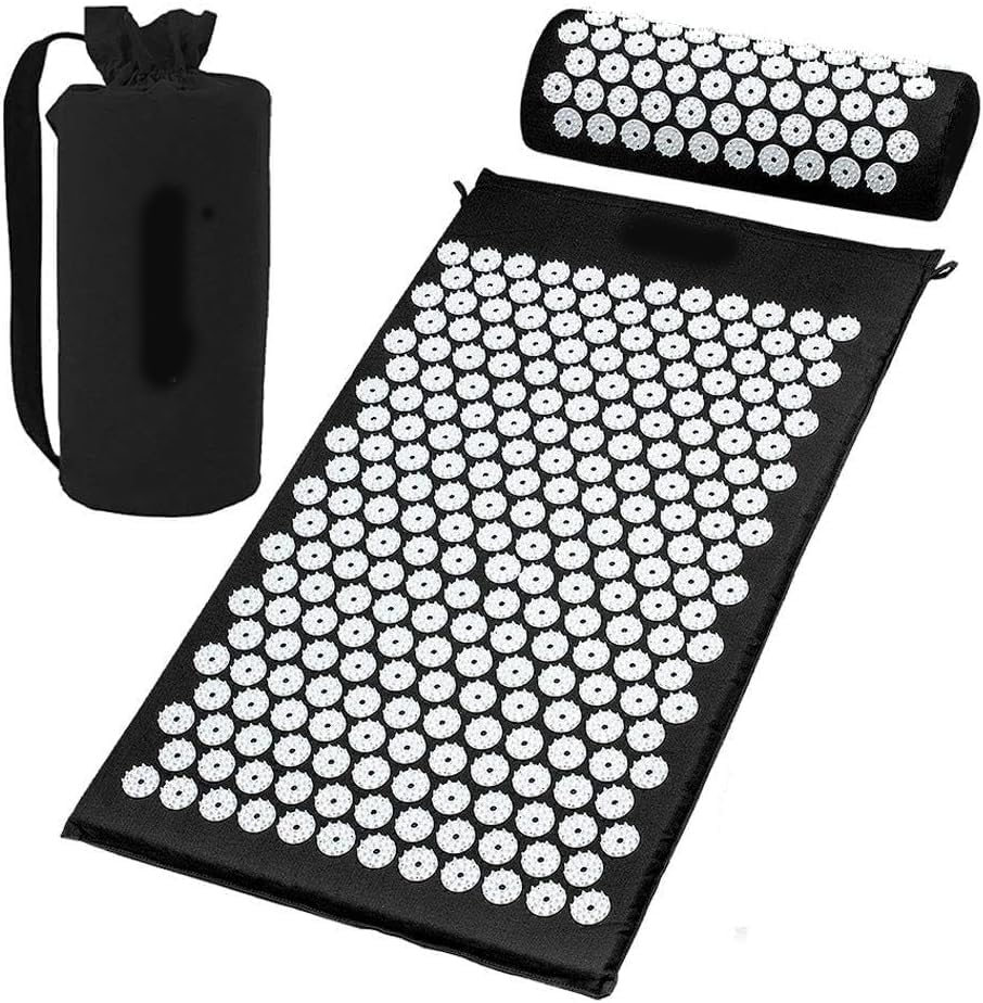 Black Massage Acupressure Mat Yoga Sit Lying Mats Pain Stress Soreness Relax AU NEW