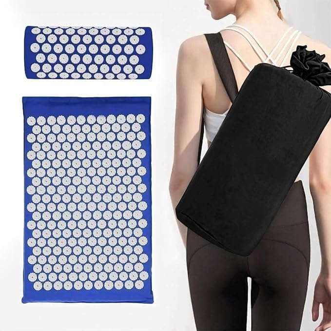 Blue Massage Acupressure Mat Yoga Sit Lying Mats Pain Stress Soreness Relax AU NEW