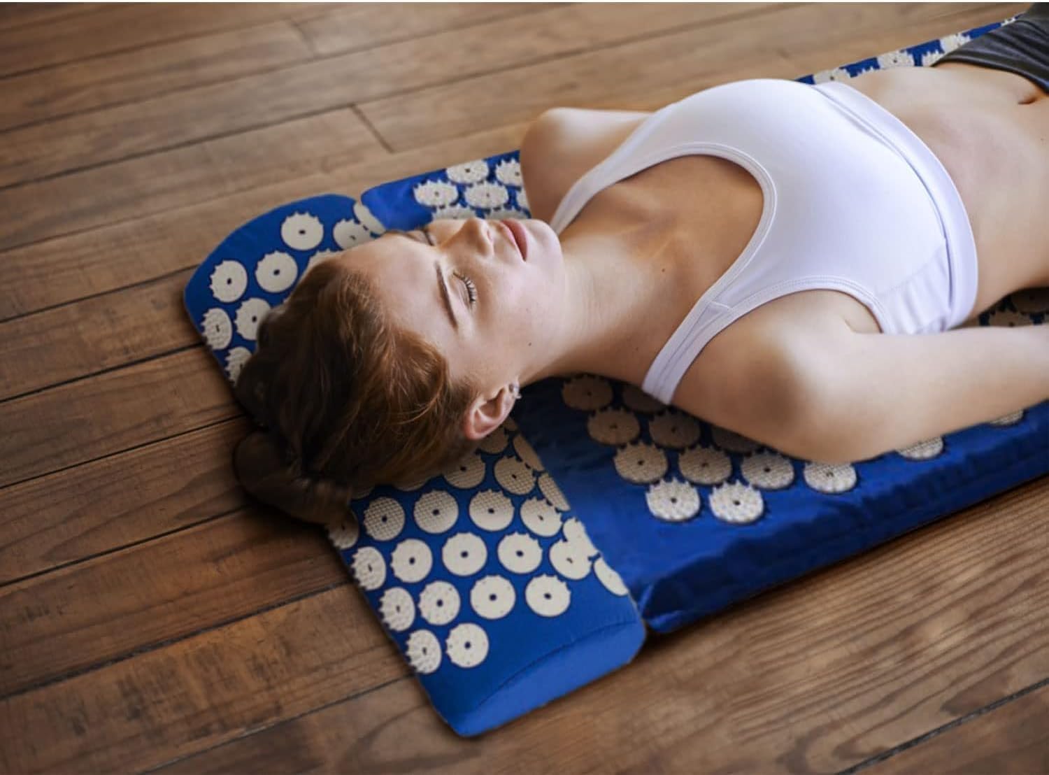 Blue Massage Acupressure Mat Yoga Sit Lying Mats Pain Stress Soreness Relax AU NEW