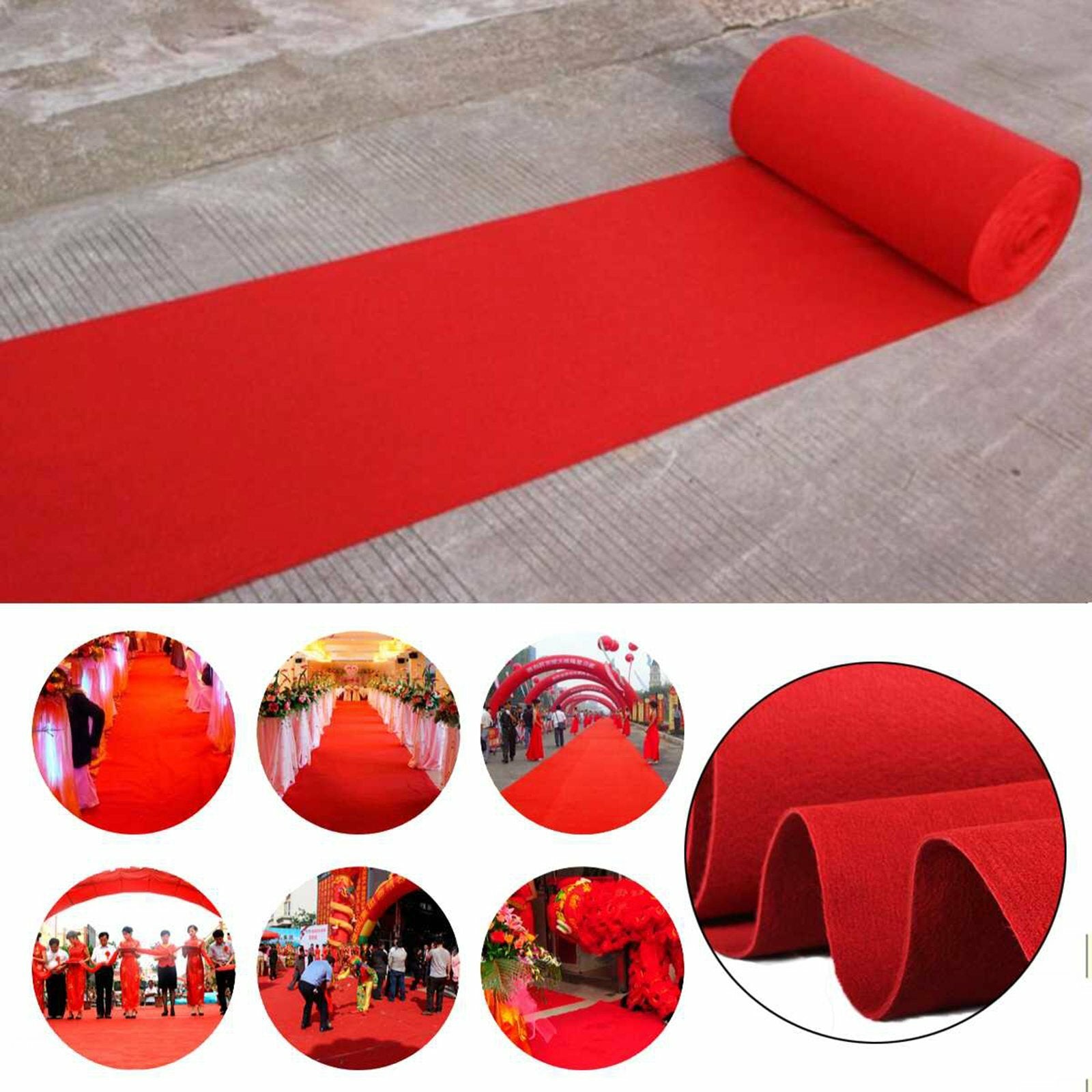 10M Red Carpet Aisle Runner Awards Night Casino Wedding Party Event Mats Decor