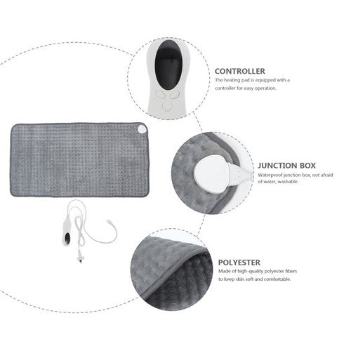 Electric Heat Pad Adjustable Heating Mat Warmer Blanket Back Pain Relief 60x30cm