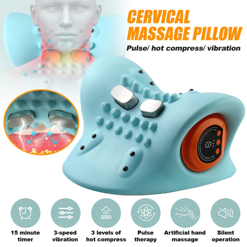 Hugterra Massager Electric Neck Massager Relaxer Portable Shiatsu Massage Pillow