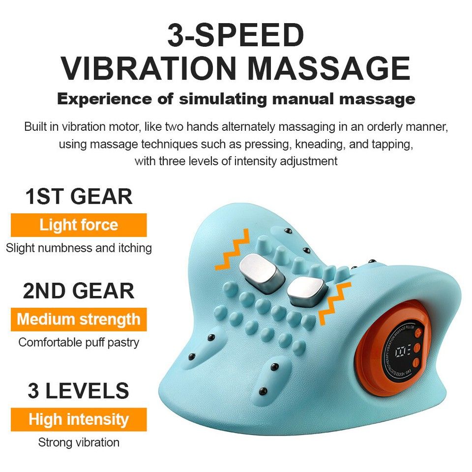 Hugterra Massager Electric Neck Massager Relaxer Portable Shiatsu Massage Pillow