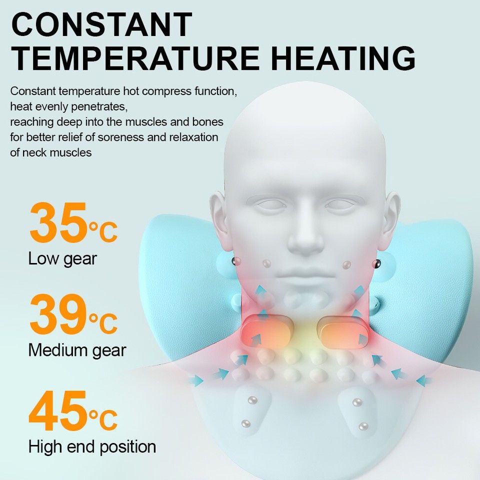 Hugterra Massager Electric Neck Massager Relaxer Portable Shiatsu Massage Pillow