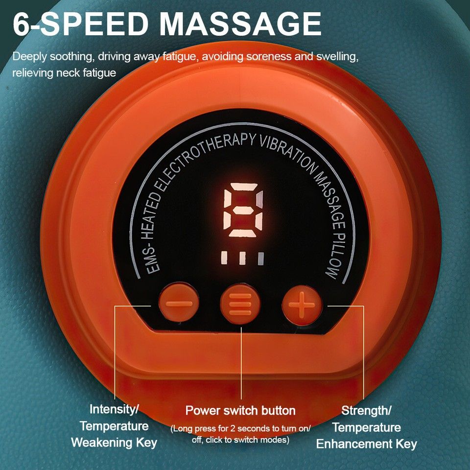 Hugterra Massager Electric Neck Massager Relaxer Portable Shiatsu Massage Pillow