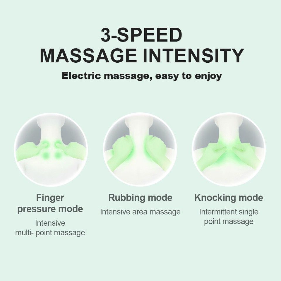 Hugterra Massager Electric Neck Massager Relaxer Portable Shiatsu Massage Pillow