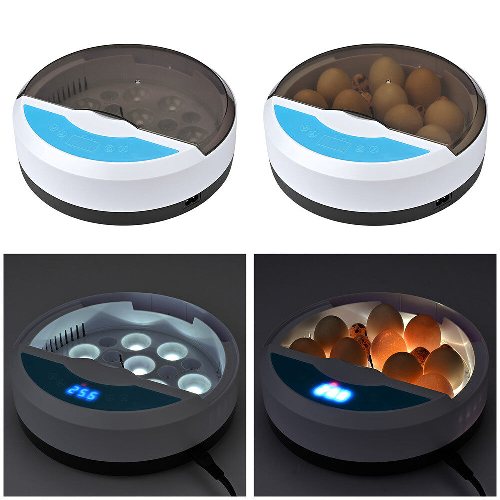 9 Egg Incubator Semi-Automatic Digital Temperature Chicken Duck Eggs Poultry