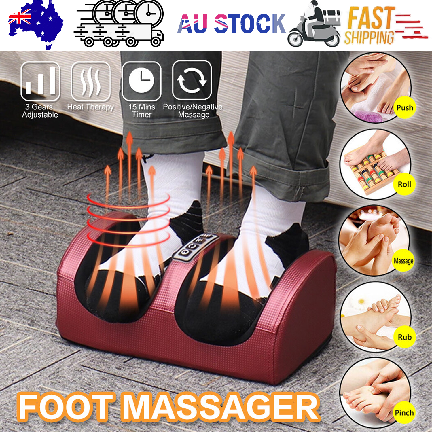 Electric Foot Massager Muscle Pain Relief Leg Calf Massage Kneading Machine AU