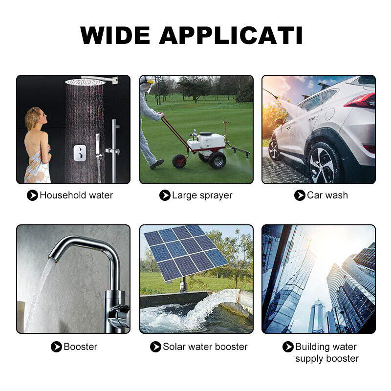 12V Water Pump 17LPM High Pressure Self-Priming for Caravan Camping Boat Marine