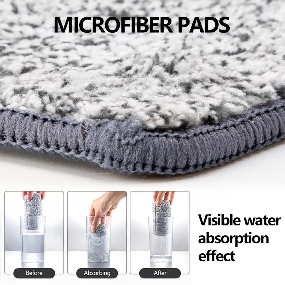 Mop Bucket Wet Dry Rinse Wash 360 Rotating Squeeze Flat Floor Cleaner with Pads