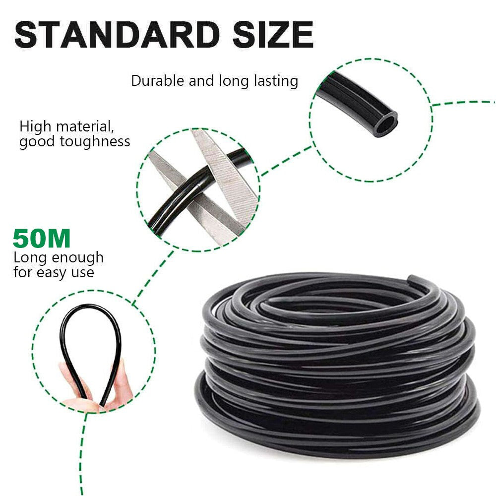 201X 50M Hose Garden Irrigation System Greenhouse Plant Watering DIY Micro Drip