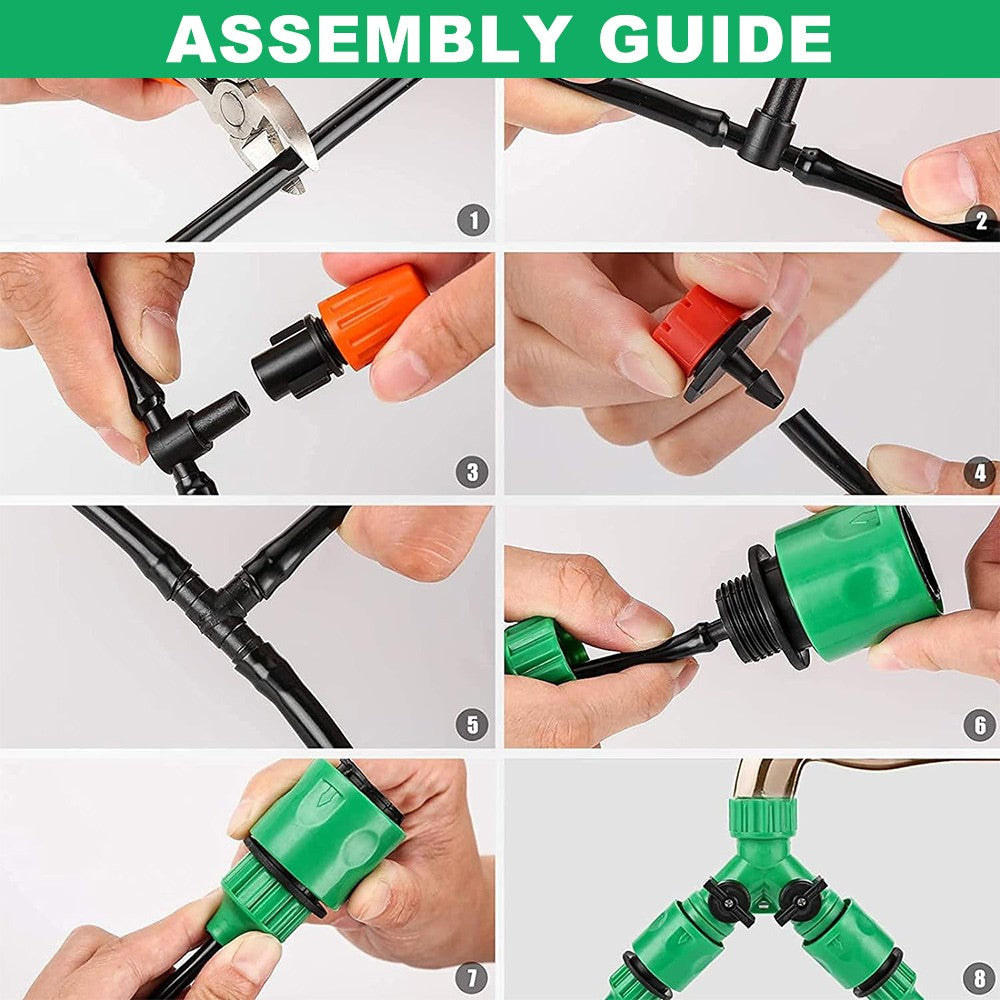 201X 50M Hose Garden Irrigation System Greenhouse Plant Watering DIY Micro Drip