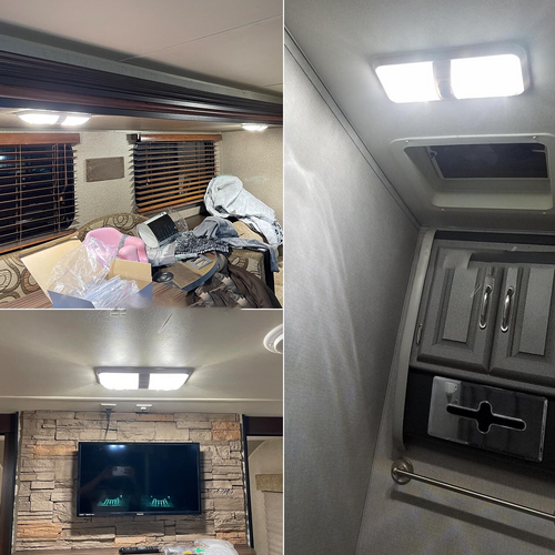 12V RV Interior LED Ceiling Light Boat Camper Caravan Trailer Double Dome Light
