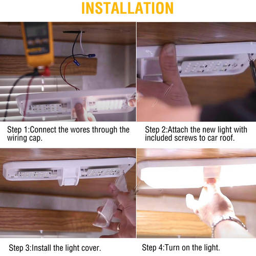 12V RV Interior LED Ceiling Light Boat Camper Caravan Trailer Double Dome Light