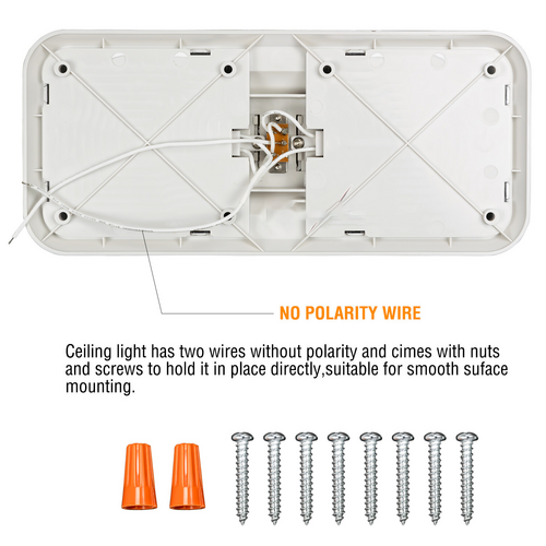 2pcs 12V RV Interior LED Ceiling Light Boat Camper Caravan Trailer Double Dome Light