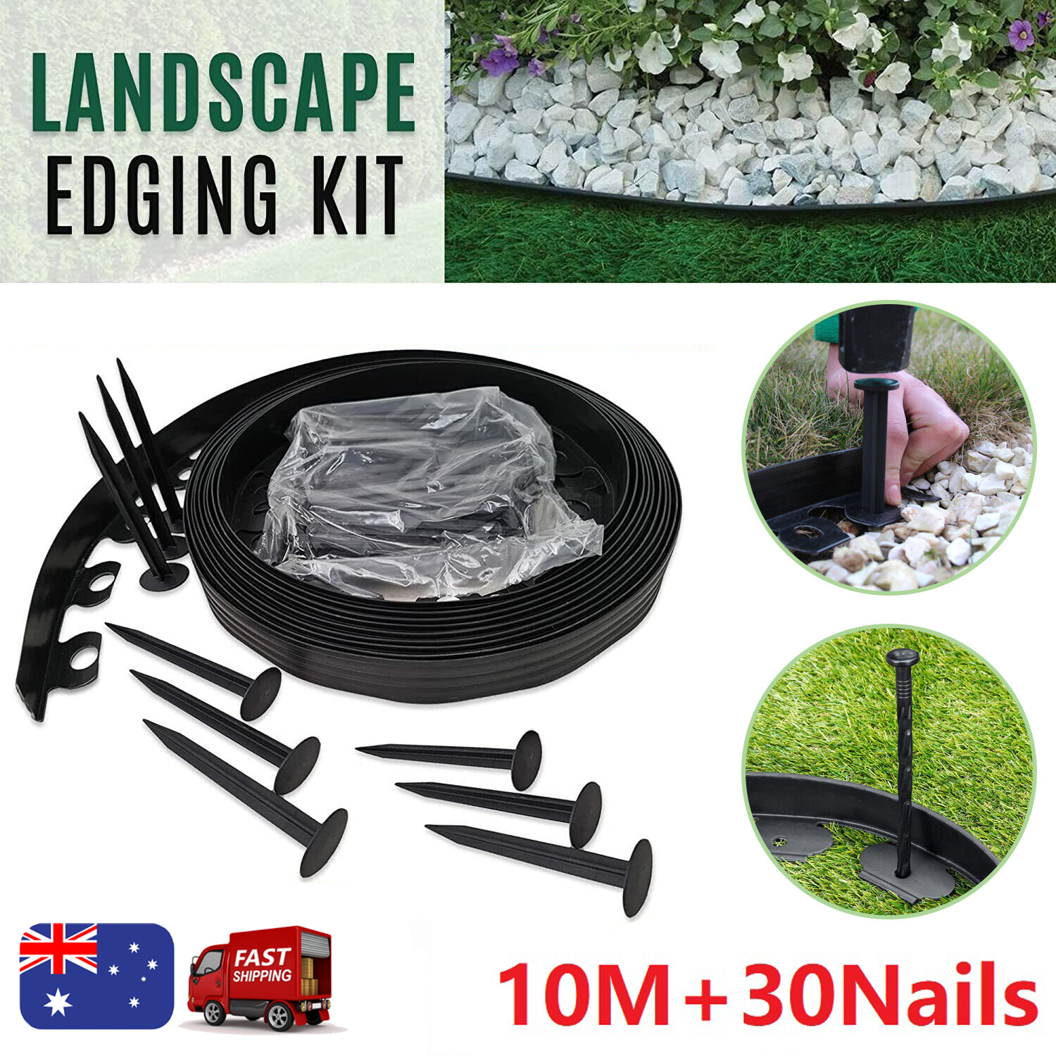 10M Fence Landscape Garden Lawn Edging Border Flexible Plant Grass Barrier