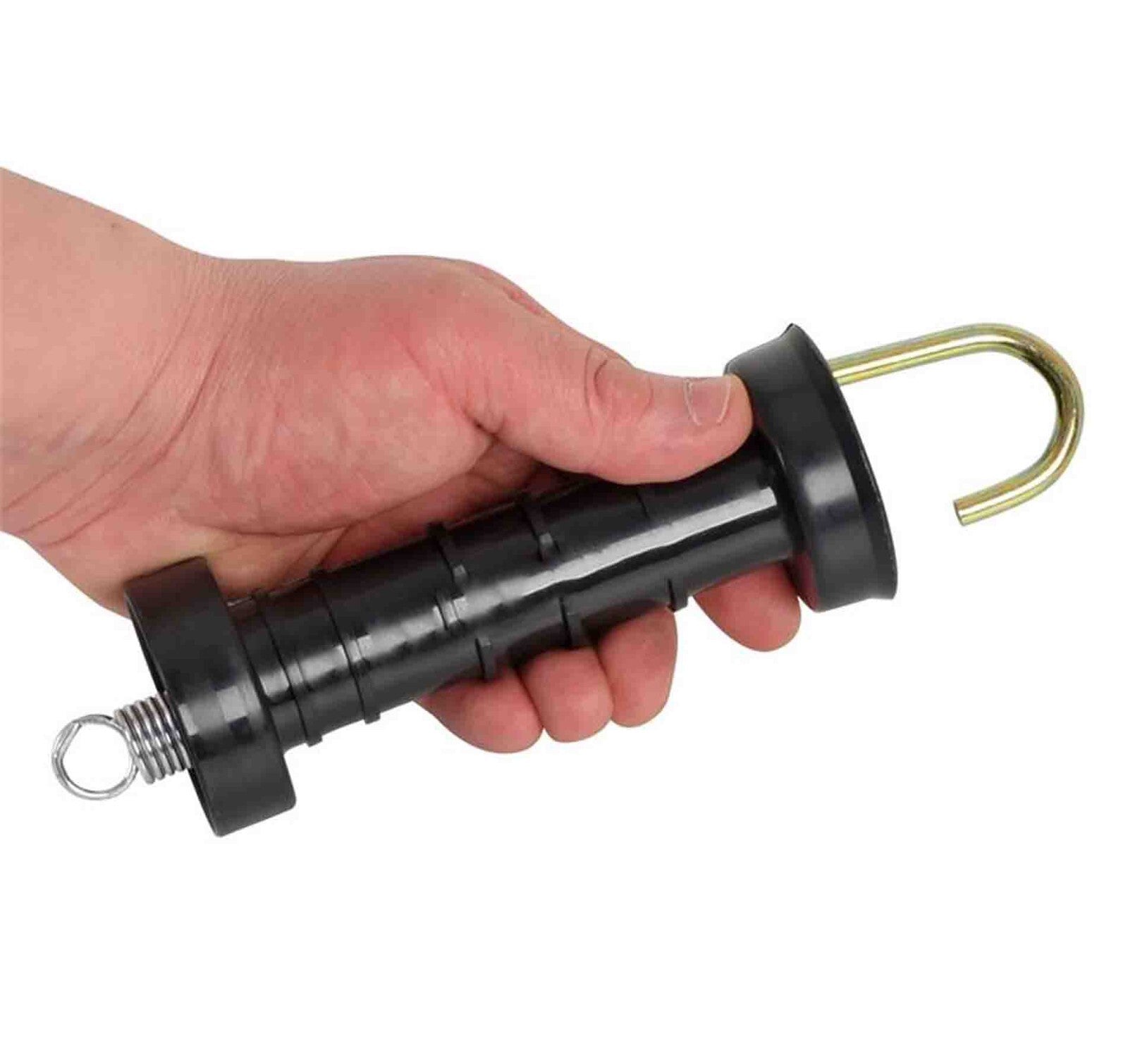 10x Electric Fence Gate Handle Compact Insulated Spring Handles with Hook Black