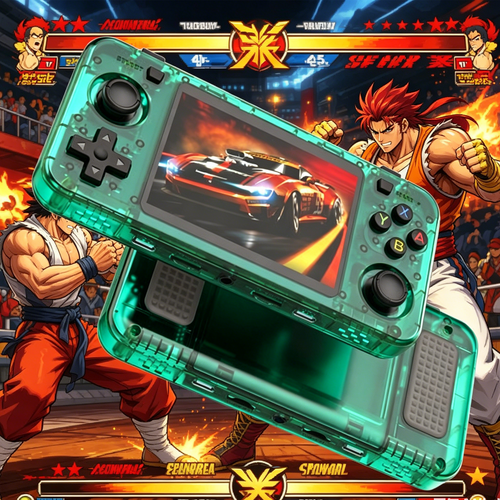 20000+ Games R36H Portable Video Game Consoles Retro Handheld Game Console Green