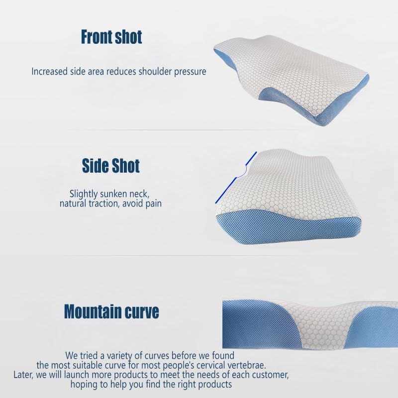 Memory Foam Contour Pillow Cervical Groove Ergonomic Neck Comfort AU