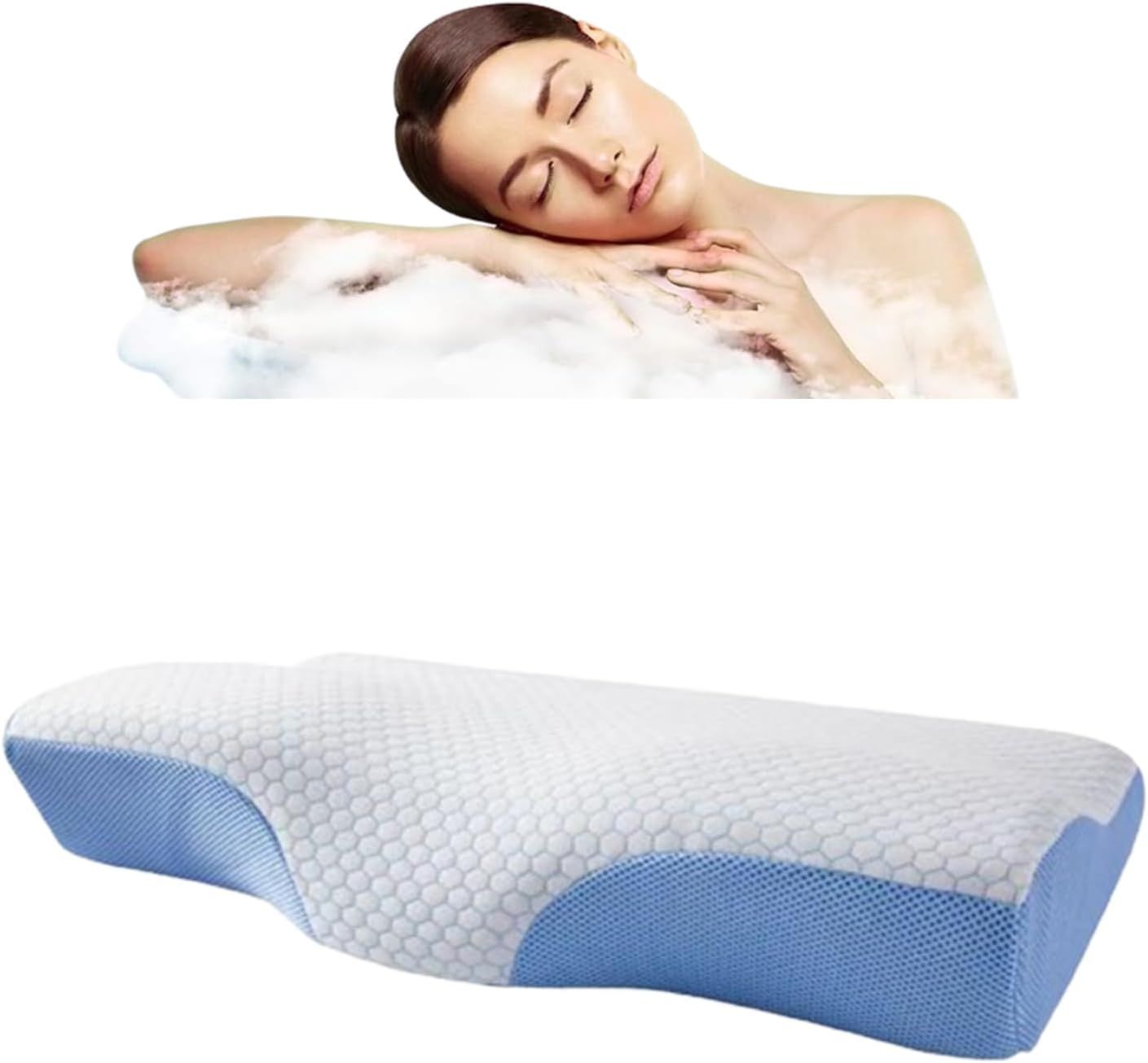 Memory Foam Contour Pillow Cervical Groove Ergonomic Neck Comfort AU