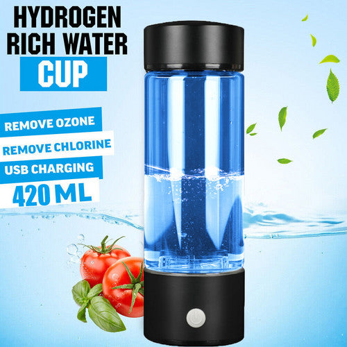 Portable Hydrogen Water Bottle 420ml, Stainless Steel, USB