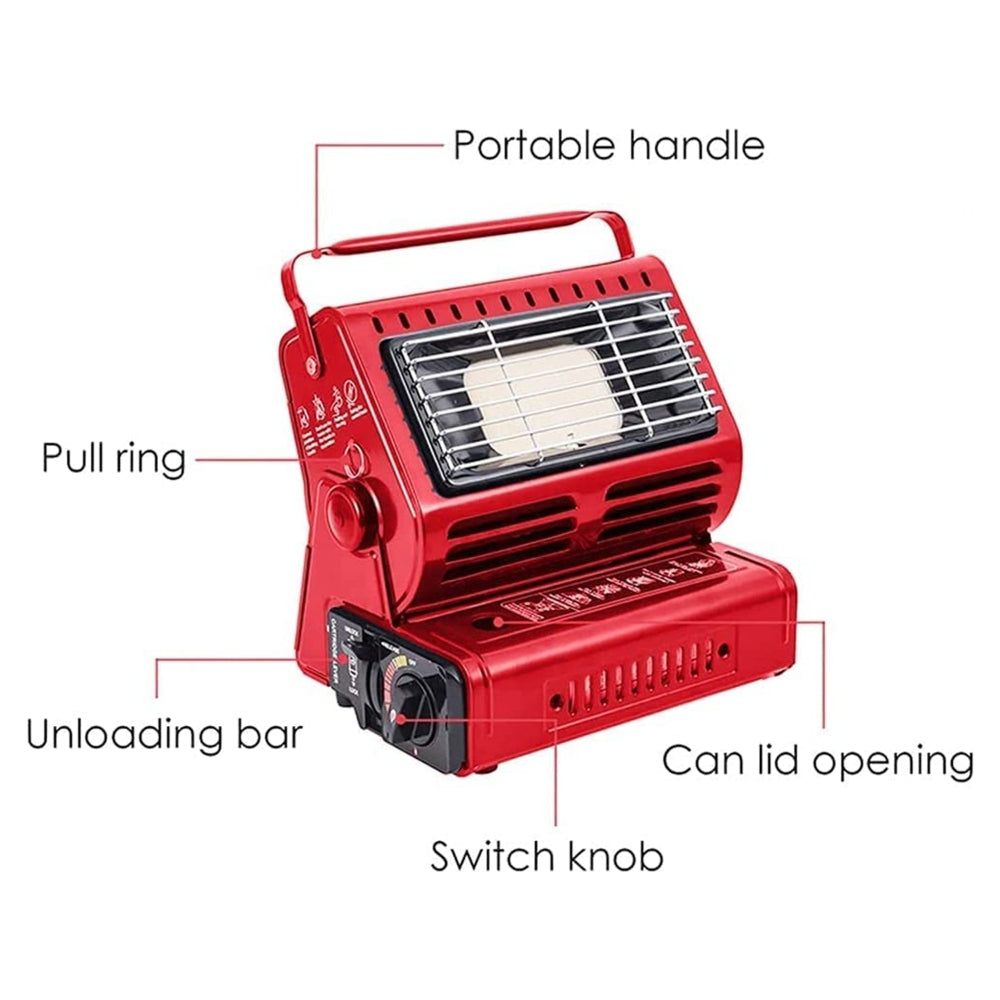 Corrosion-Resistant Butane Gas Heater with Ignition for Hiking/Camping - Red