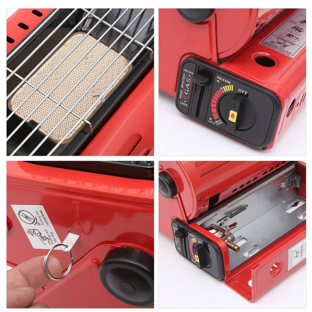 Corrosion-Resistant Butane Gas Heater with Ignition for Hiking/Camping - Red