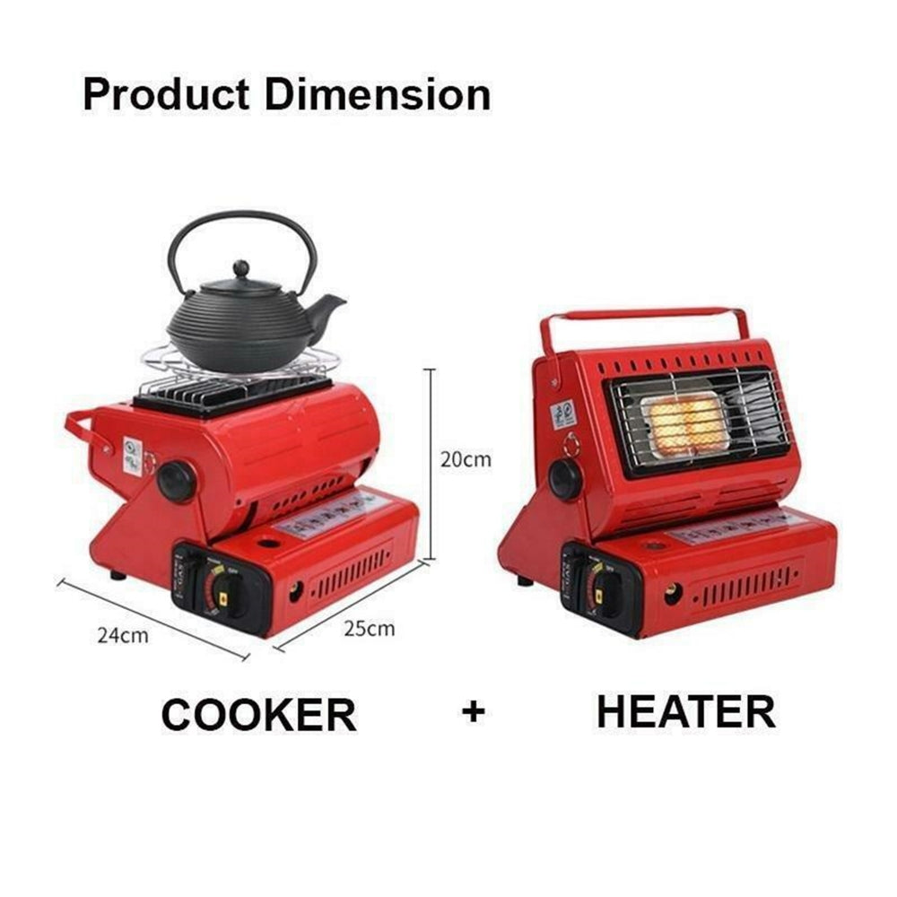 Corrosion-Resistant Butane Gas Heater with Ignition for Hiking/Camping - Red